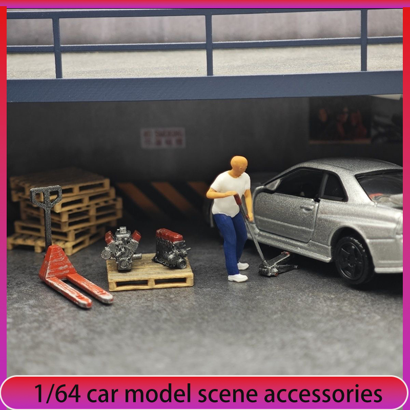Car Accessories Shop - 1:64 Car Model Repair Shop Scene