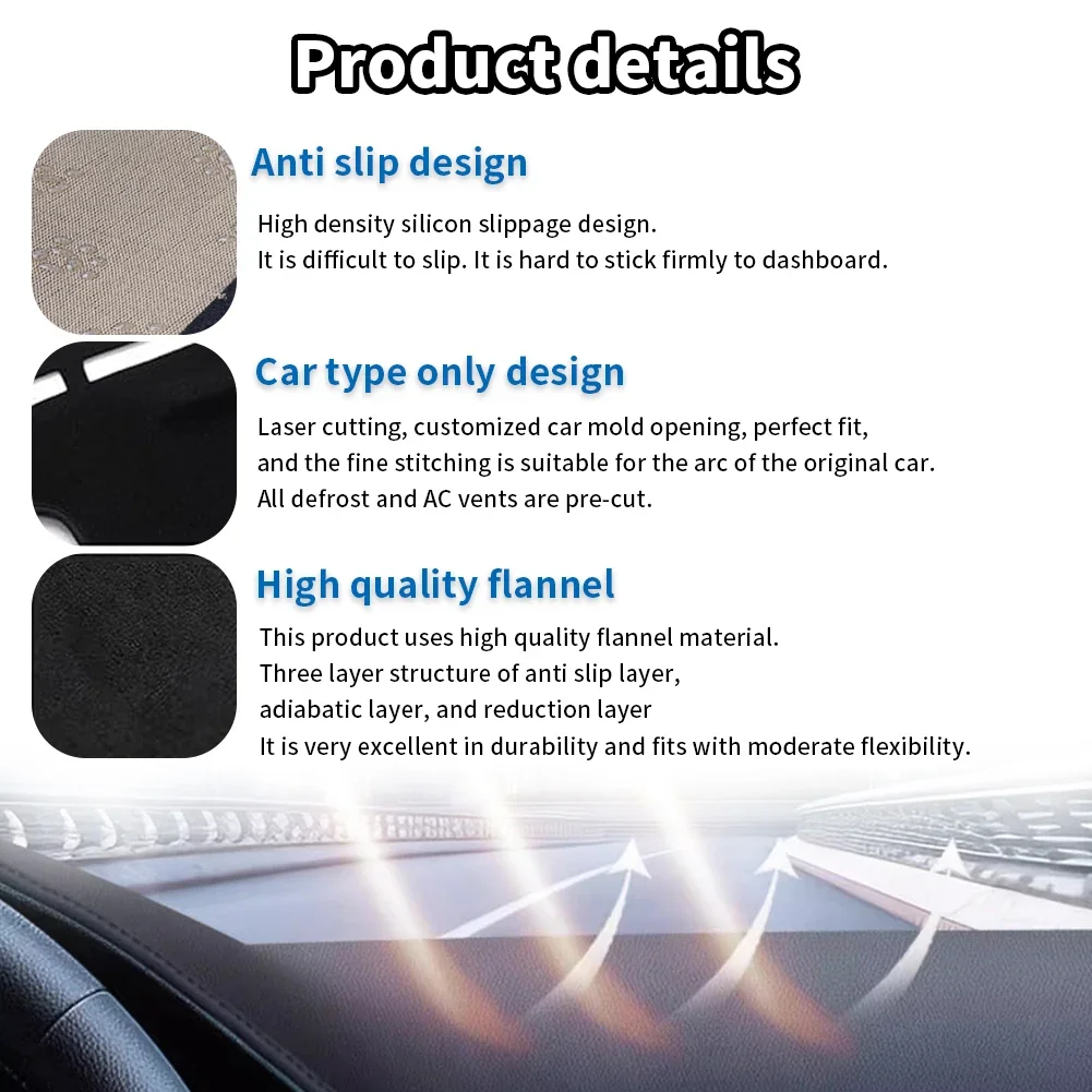 for VW Jetta 7 A7 MK7 2019-202 - Car Anti-Slip Dashboard Mat recension och pris