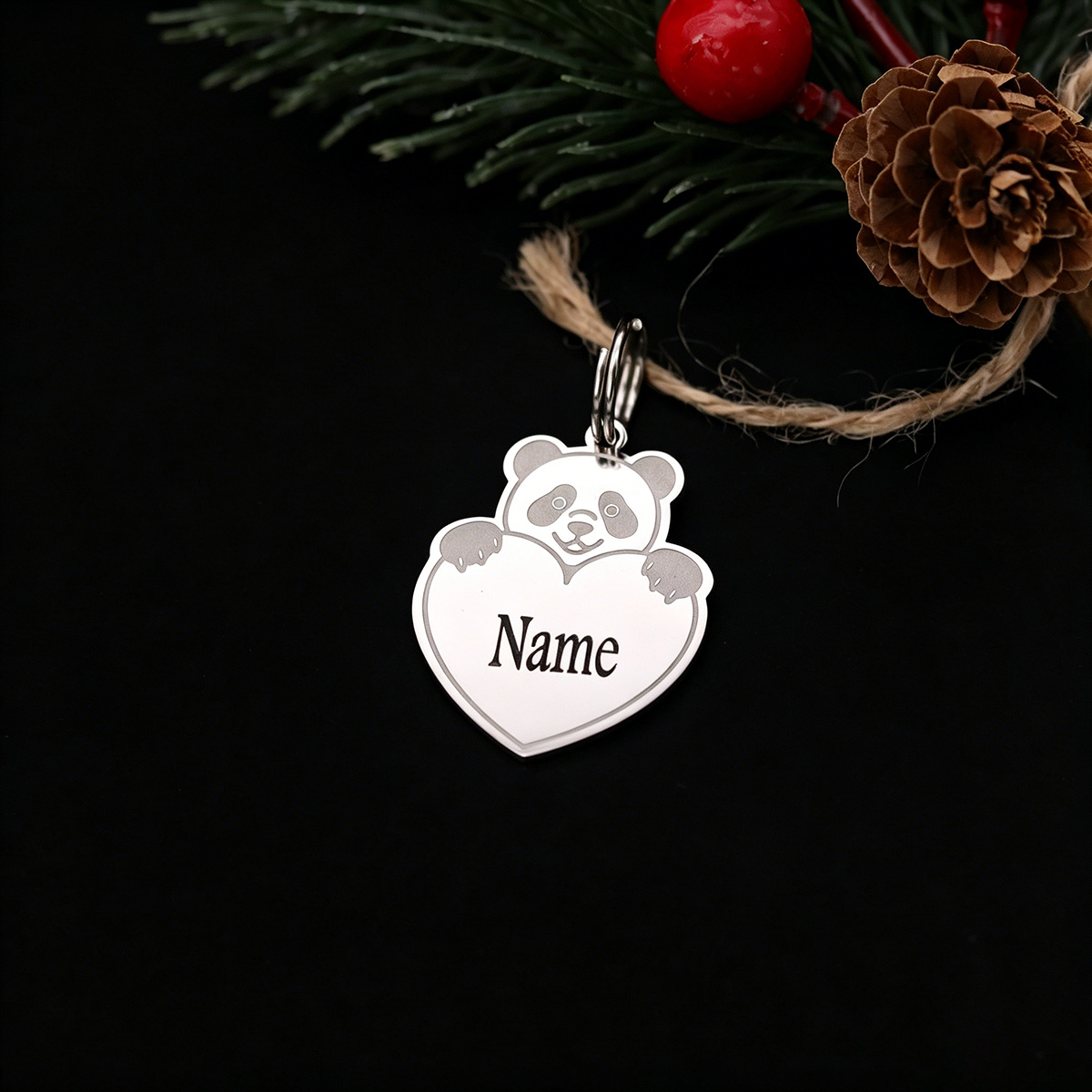 Cute Animal Panda Heart Custom - Car Accessories Name recension och pris
