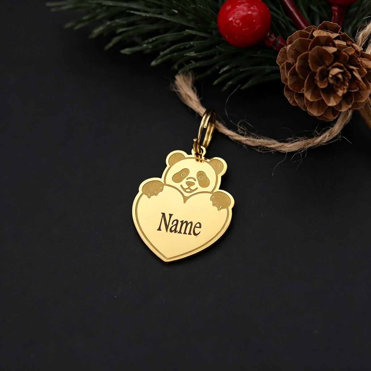 Cute Animal Panda Heart Custom - Car Accessories Name recension och pris