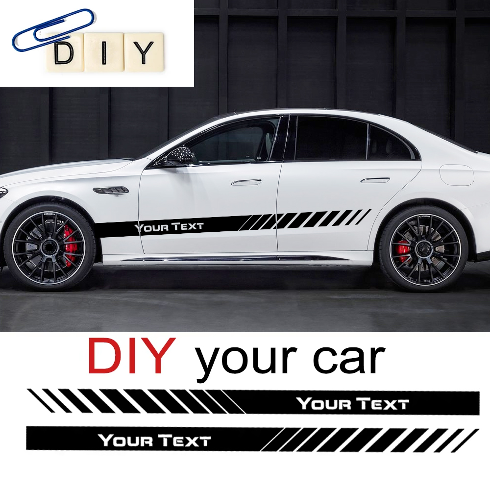Custom Text Car Side Door Stri - Car Accessories Racing recension och pris
