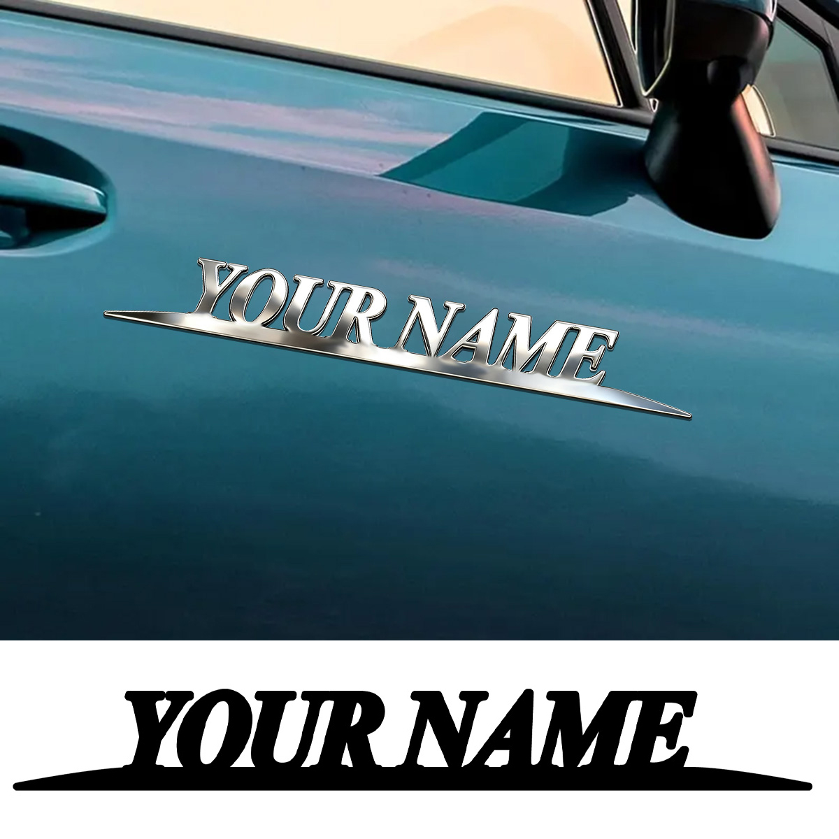 Metal Trendy YOUR NAME Sticker - Car Accessories Name recension och pris