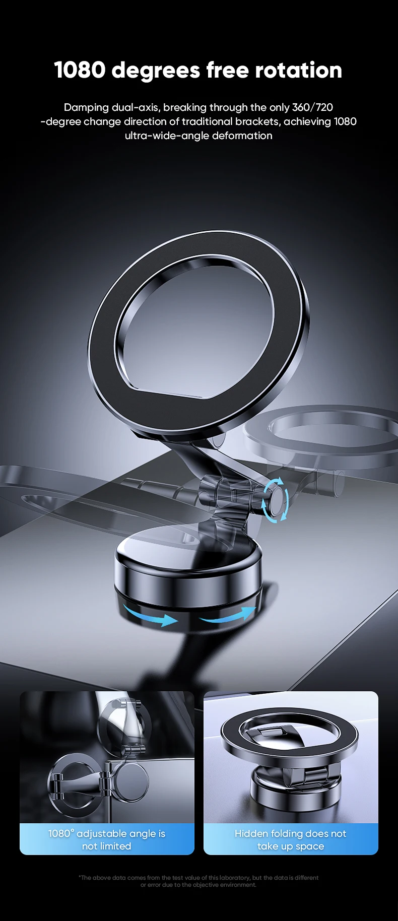 Foldable Magnetic Car Mobile P - Car Accessories Phone Holder recension och pris