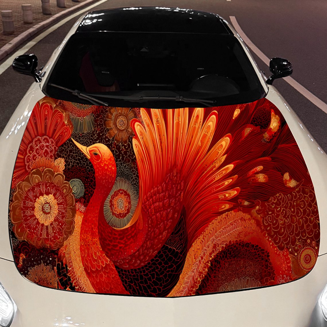 Cool Red Phoenix Car Hood Stic - Car Accessories Phoenix recension och pris